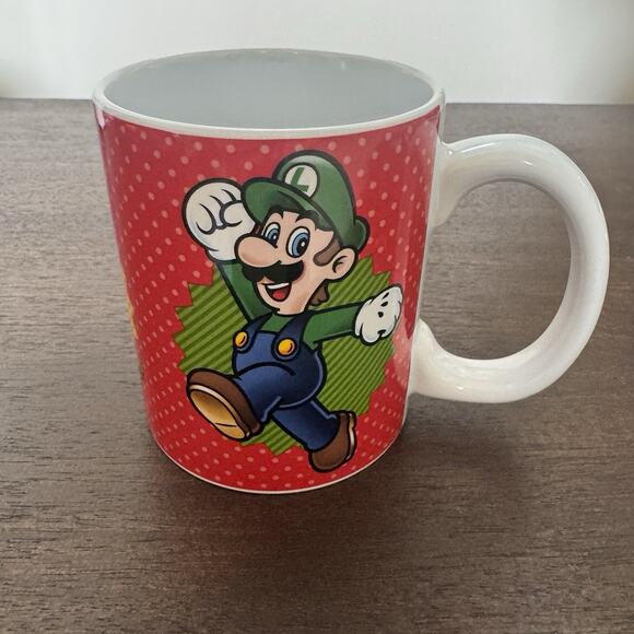 Nintendo Super Mario Luigi Yoshi Frankford Candy Coffee Mug Tea Cup 11 oz EUC - Picture 2 of 12